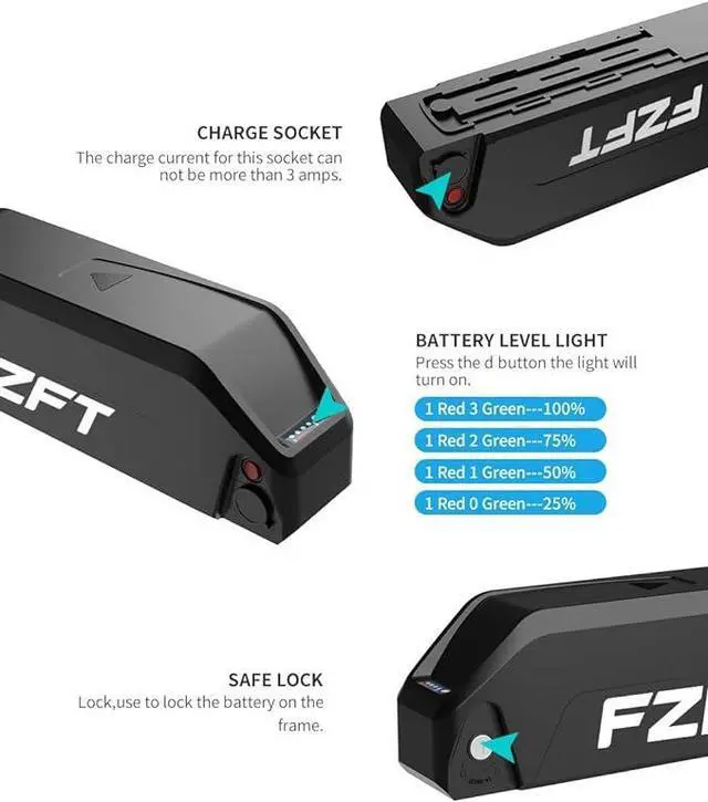 Alt view image 5 of 6 - FVKING 48V 15/20/25AH Ebike52V30A USB Charging BMS Original 21700 Lithium Ion 1000W Electric Bike Battery (dc-48v-20ah)