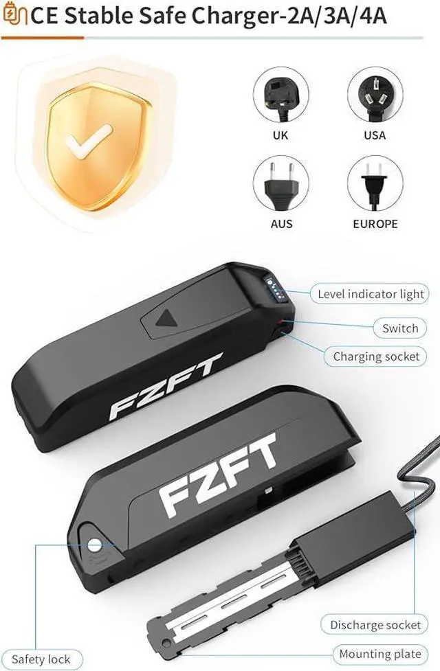 Alt view image 6 of 6 - FVKING 48V 15/20/25AH Ebike52V30A USB Charging BMS Original 21700 Lithium Ion 1000W Electric Bike Battery (dc-48v-20ah)
