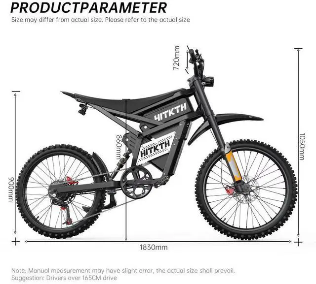 Alt view image 6 of 6 - FVKING E6 Electric Motorcycle Adults 2900W(Peak) Motors 25inch Tire Electric Bike 52V40AH Battery Speed 60Kmh Mountain E-bikes