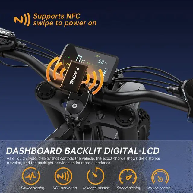 Alt view image 3 of 6 - FVKING E6 Electric Motorcycle Adults 2900W(Peak) Motors 25inch Tire Electric Bike 52V40AH Battery Speed 60Kmh Mountain E-bikes