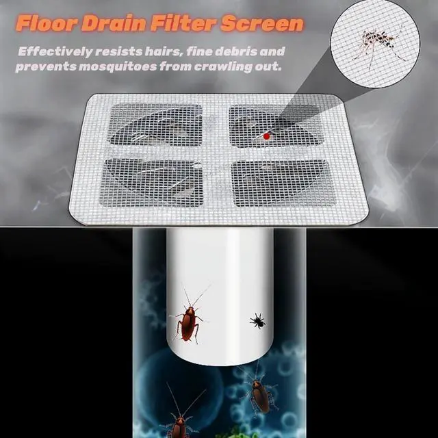 Alt view image 2 of 7 - 100PCS Disposable Hair Drain Stickers, Disposable Shower Drain Hair Catcher Mesh Stickers, Floor Drain Sticker, Drain Cover Hair Catcher for Bathroom Laundry Bathtub Kitchen