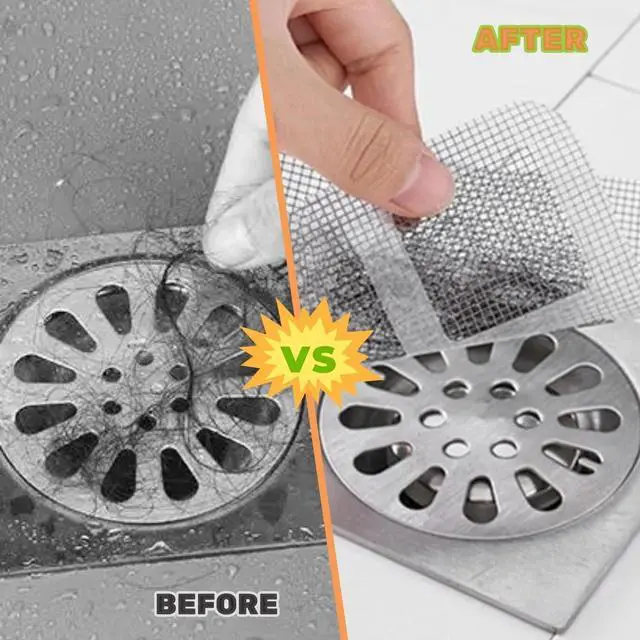 Alt view image 4 of 7 - 100PCS Disposable Hair Drain Stickers, Disposable Shower Drain Hair Catcher Mesh Stickers, Floor Drain Sticker, Drain Cover Hair Catcher for Bathroom Laundry Bathtub Kitchen
