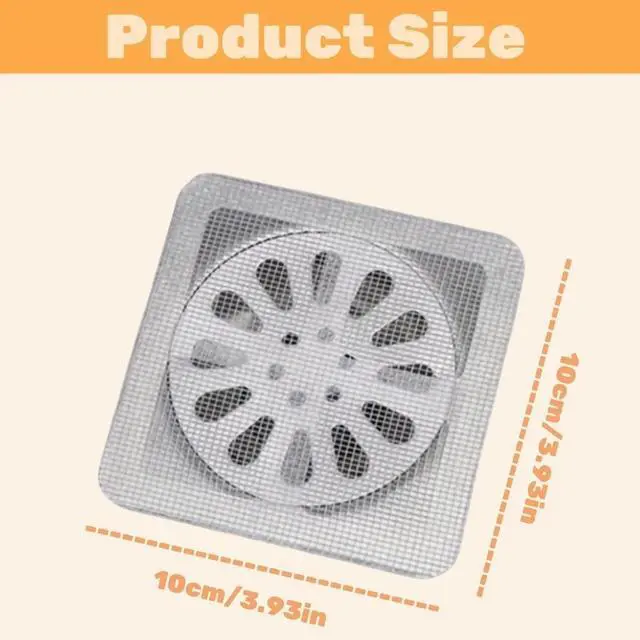 Alt view image 7 of 7 - 100PCS Disposable Hair Drain Stickers, Disposable Shower Drain Hair Catcher Mesh Stickers, Floor Drain Sticker, Drain Cover Hair Catcher for Bathroom Laundry Bathtub Kitchen