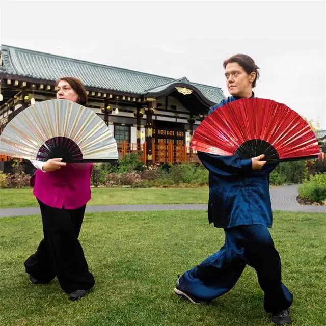 Alt view image 7 of 7 - Boots on The Ground Hand Fan, Clacking Fans for Line Dancing, Big Fans Handheld Line Dancing, Fashion Craft Folding Fan Iridescent Clacking Hand Fan (D)