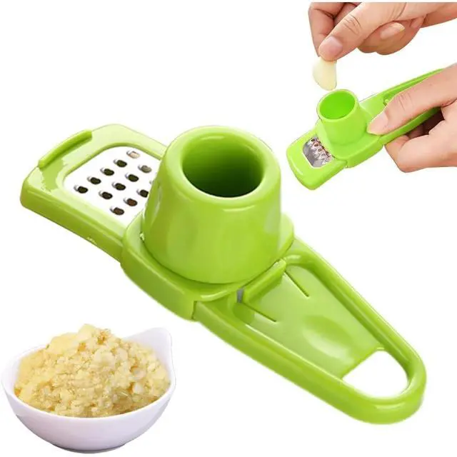 Main image of Garlic Grinder, 2025 Upgrade Mini Garlic Peeler Multifunctional Garlic Slicer Garlic Crusher, Easy to Use Ginger Grater Hand Press Garlic Grater for Smash Garlic Kitchen Tools (Green)