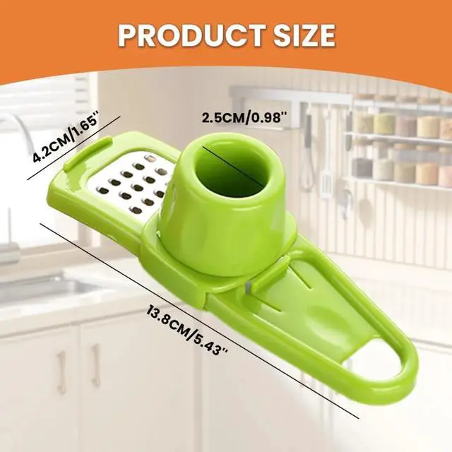 Alt view image 3 of 7 - Garlic Grinder, 2025 Upgrade Mini Garlic Peeler Multifunctional Garlic Slicer Garlic Crusher, Easy to Use Ginger Grater Hand Press Garlic Grater for Smash Garlic Kitchen Tools (Green)