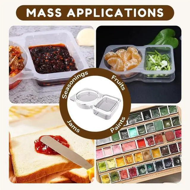 Alt view image 3 of 7 - Double Compartment Condiment Container, 2025 New Reusable Snack Containers with Lids, Snack Pack Container, Double Compartment Snack Containers for Travel Camping Sauce, Condiments (20)