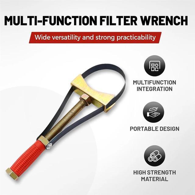 Alt view image 3 of 7 - JFEYV Heavy Duty Oil Filter Wrenches, Adjustable Oil Filter Wrench Removal Tool, Strap Wrench for Larger Size Oil Filters, Truck, Tractor, Excavators, Adjustable Strap 9-15cm Diameter (Large)
