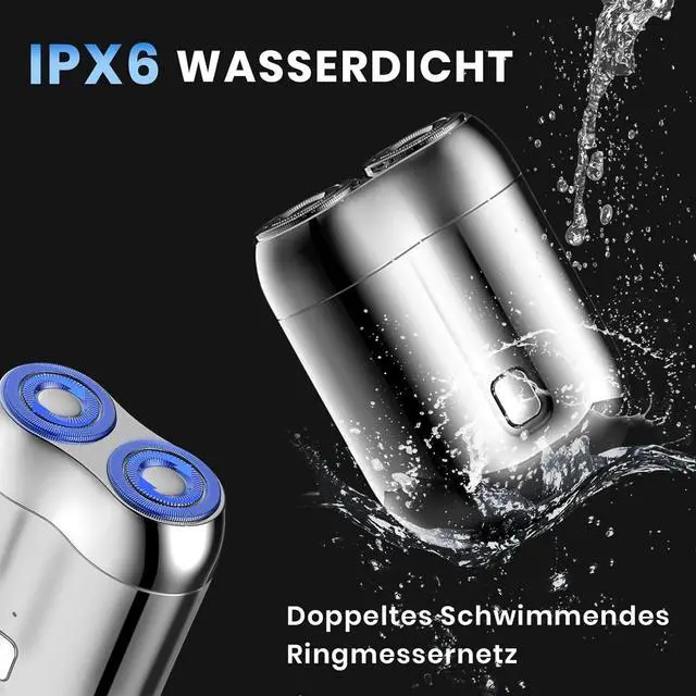 Alt view image 4 of 7 - 2025 New Upgrade Pocket Shaver USB Mini Shavers, Mini Dual-Head Portable Electric Shaver USB Rechargeable Waterproof Shaver, Electric Beard Trimmer Shaver Pocket Size Electric Razor for Men (Green)