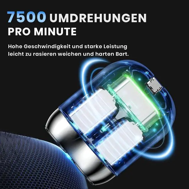 Alt view image 3 of 7 - 2025 New Upgrade Pocket Shaver USB Mini Shavers, Mini Dual-Head Portable Electric Shaver USB Rechargeable Waterproof Shaver, Electric Beard Trimmer Shaver Pocket Size Electric Razor for Men (Green)