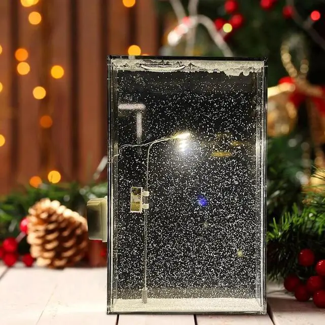 Alt view image 6 of 7 - Snow Lamp, Snowy Lamp, Snowy Streetlamp Light, Street Lamp Snow Globe, Snowy Street Lamp, Snow Scenery Street Lamp Snowflake Lamp, DIY Snowy Night Flowing Night Light