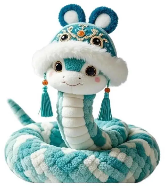 Main image of 2025 Snake Year Doll, Elegant Snake Year Mascot Lion Dance Good Luck, Cute Chinese Style Plush Toy Ornament Gift For Best Friends