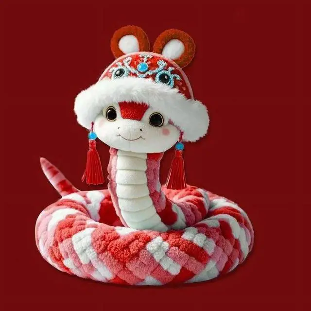 Alt view image 3 of 7 - 2025 Snake Year Doll, Elegant Snake Year Mascot Lion Dance Good Luck, Cute Chinese Style Plush Toy Ornament Gift For Best Friends