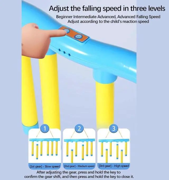 Alt view image 5 of 7 - Drop The Stick Game, Catch All Drop Sticks Game, Hand Eye Coordination Training, Reflex Challenge Game, Hand Eye Coordination Reaction Training Toy, 3 Adjustable Speed Catching Game