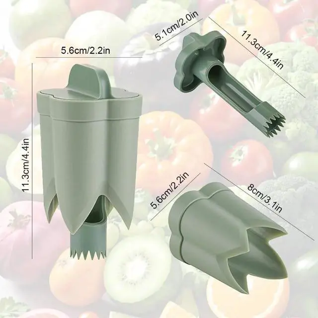 Alt view image 4 of 7 - Pepper Seed Corer Remover, 2024 New 2 in 1 Bell Pepper Cutter Pepper Porer Seed Remover Tool, Quickly Cutting and Deseeding Bell Pepper Corer Tool for Vegetables Kitchen Gadget (1)