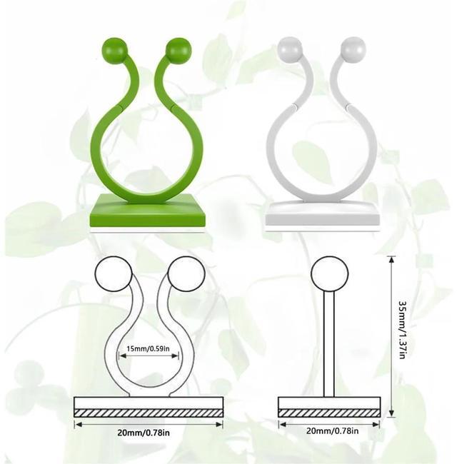 Alt view image 2 of 7 - Plant Climbing Wall Fixture Clips, Plant Vine Wall Clips Wall Plant Support Hook, Invisible Plant Support Vine Clips, Plant Fixer Self-Adhesive Hook for Climbing Plants Indoor Outdoor (150, White)