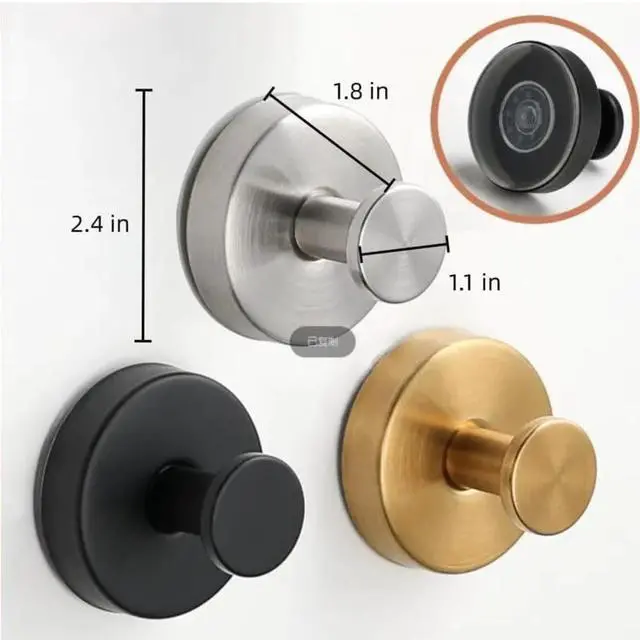Alt view image 7 of 7 - Luxe Hold No-Drill Hooks, 2024 Upgraded Suction Cup Stainless Steel Waterproof Suction Cup Hooks for Hooks, Shower, Bathroom, Hanging Towels, Mounting on Glass Shower Doors, Tile Silver 6pcs