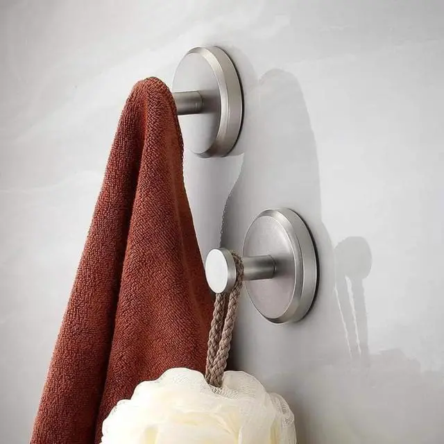 Alt view image 2 of 7 - Luxe Hold No-Drill Hooks, 2024 Upgraded Suction Cup Stainless Steel Waterproof Suction Cup Hooks for Hooks, Shower, Bathroom, Hanging Towels, Mounting on Glass Shower Doors, Tile Silver 6pcs