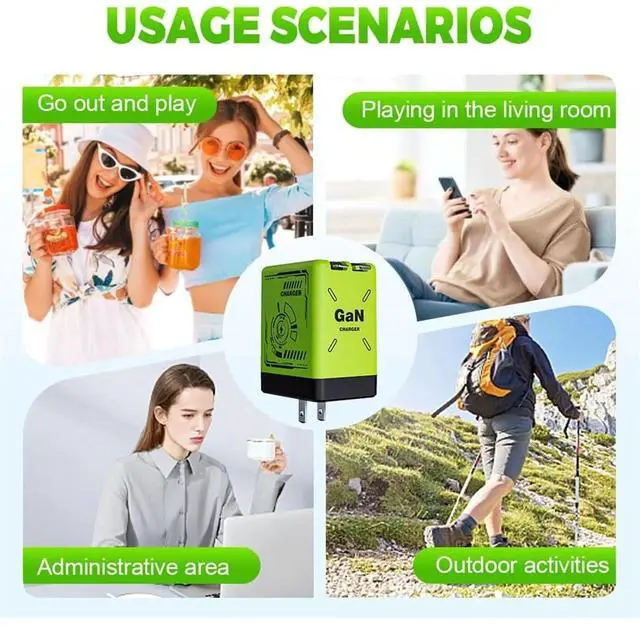 Alt view image 6 of 7 - 2-in-1 GaN 120w Fast Charger, 2025 Upgraded Scalable Retractable 120w Fast Charger Module, All in 1 Foldable Charging Adapter Wall Plug for Phone, Tablet, Laptops Black