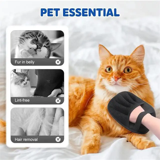 Alt view image 3 of 7 - Pet Hair Remover Gloves, Electrostatic Pet Hair Removal, Washable Reusable Pet Grooming Gloves For Cat & Dog