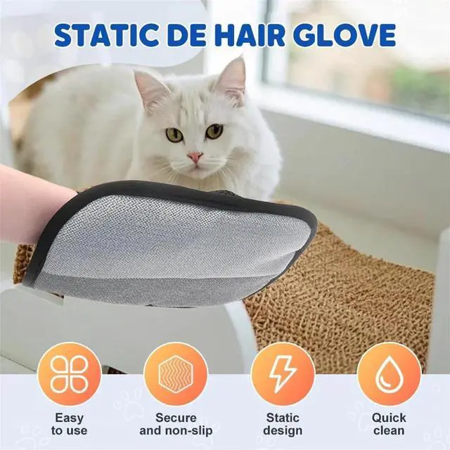 Alt view image 2 of 7 - Pet Hair Remover Gloves, Electrostatic Pet Hair Removal, Washable Reusable Pet Grooming Gloves For Cat & Dog