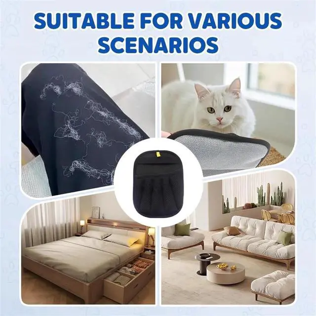 Alt view image 7 of 7 - Pet Hair Remover Gloves, Electrostatic Pet Hair Removal, Washable Reusable Pet Grooming Gloves For Cat & Dog