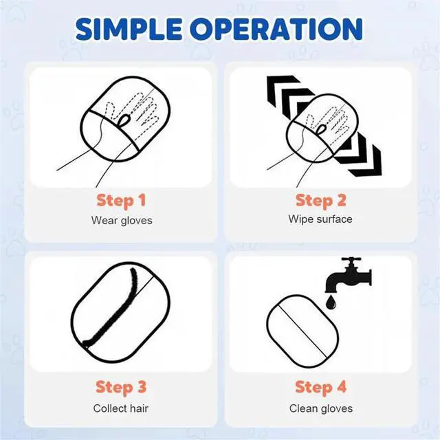 Alt view image 5 of 7 - Pet Hair Remover Gloves, Electrostatic Pet Hair Removal, Washable Reusable Pet Grooming Gloves For Cat & Dog