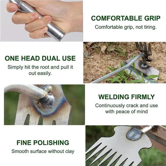Alt view image 4 of 6 - JFEYV Multi-function 11-Teeth Manganese Steel Weeder for Garden Soil and Grass Cultivation