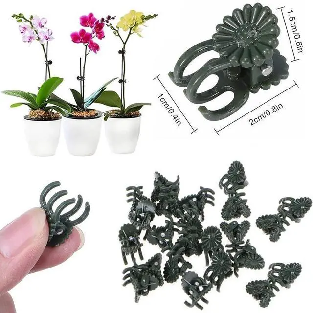 Alt view image 4 of 6 - JFEYV 50/100PCS Plant Clips Vine Clamp Plant Support for Grafting Tomato Butterfly Orchid Flowers Clip Garden Accessories Tools