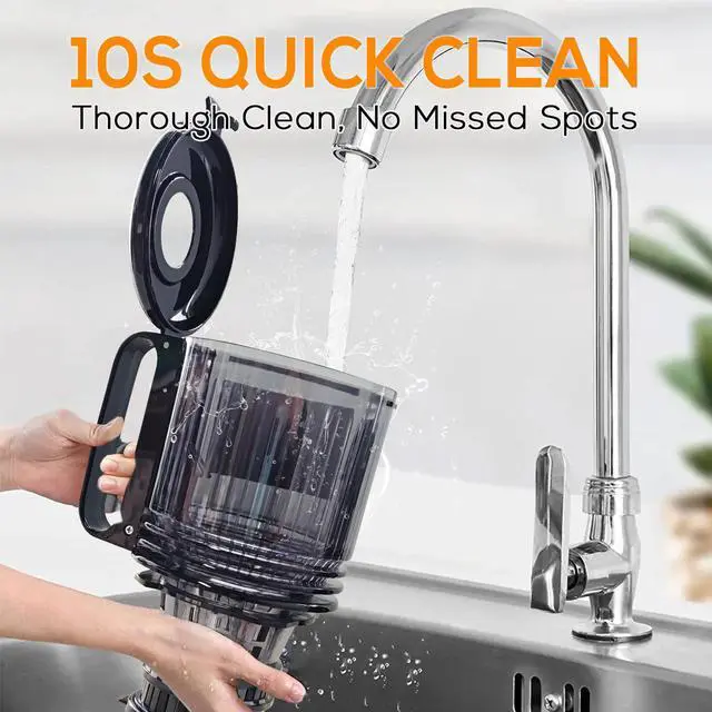 Alt view image 6 of 7 - celiberry Cold Press Juicer Machines, 5.3 Large Feed Chute Slow Masticating Juicer for Whole Fruits & Vegetables, 300W Quiet Juice Extractor, Easy to Clean, Anti-Clog, No Drip, 99% High Juice Yield