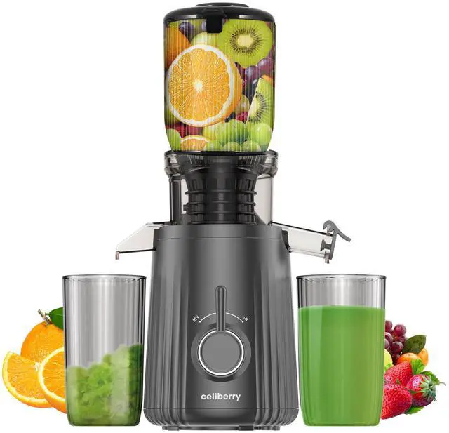 Main image of celiberry Slow Masticating Juicer Machines with 4.25" Wide Chute, Self Feeding Electric Juicer Fit Whole Vegetable & Fruit, Quiet Motor Juice Extractor, 98% Juice Purity, Easy Clean, Darkgray Color