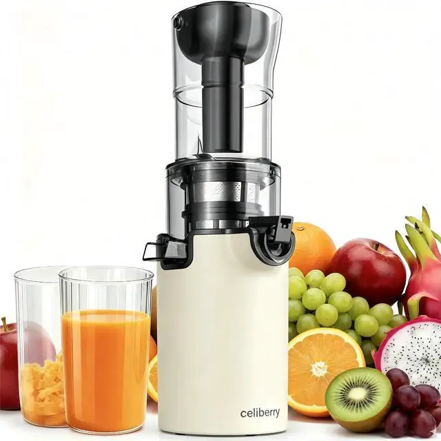 Main image of Compact Cold Press Juicer Machine with Minimalist Design, 4.1" Wide Feed Chute Slow Masticating Juicer for Whole Fruits, 5-Layer Stainless Steel Filter for Purest Taste, Juice Extractor with 3-Step As