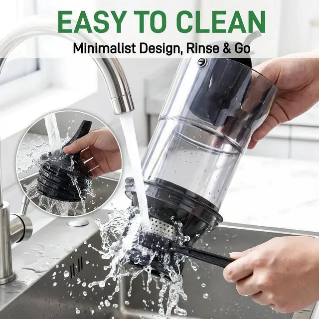 Alt view image 6 of 7 - Compact Cold Press Juicer Machine with Minimalist Design, 4.1" Wide Feed Chute Slow Masticating Juicer for Whole Fruits, 5-Layer Stainless Steel Filter for Purest Taste, Juice Extractor with 3-Step As