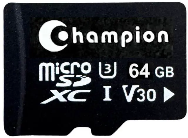 Main image of Champion Computer|Original Micro SD Memory Card with Full-Size Adapter, U3, Read speed up to 100MB/s, 128GB, smartphone, Nitendo-Switch, Security Camera (U3- 64GB)
