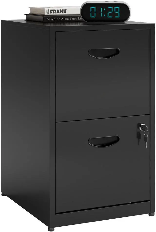 Main image of Polup 2 Drawer File Cabinet with Lock, Metal File Cabinets for Home Office, Two Drawer Locking Filing Cabinet, Small File Cabinet For Under Desk for Hanging Letter Size, Black, Assembly Required