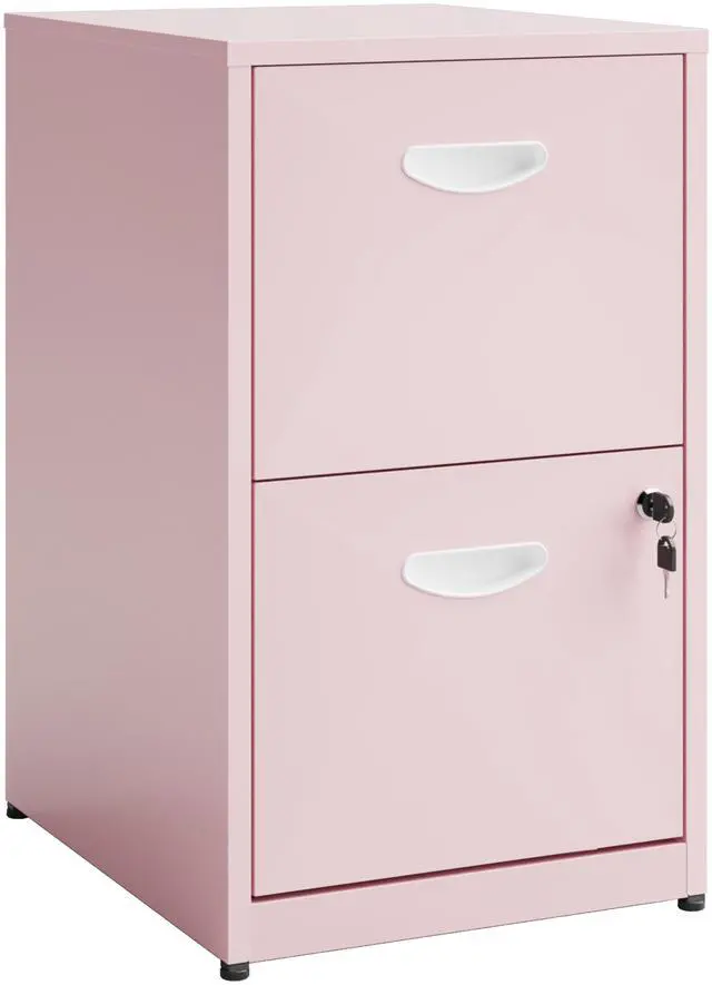 Main image of Polup 2 Drawer File Cabinet with Lock, Two Drawer Filing Cabinet for Home Office, Small Files Cabinets for Under Desk, Metal Locking Filing Cabinets for Letter Size, Pink, Assembly Required