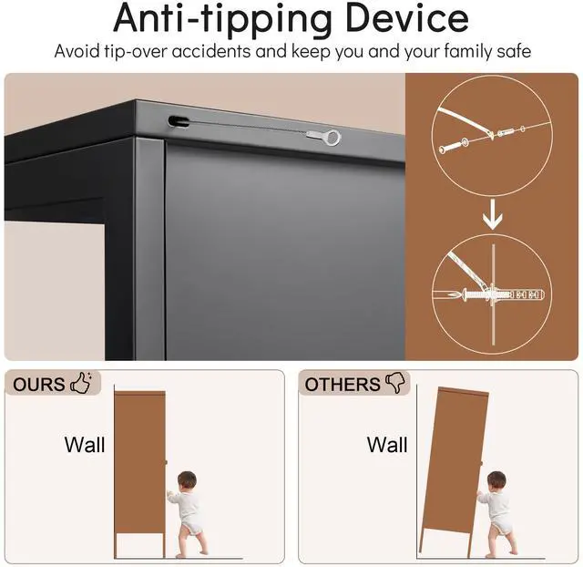 Alt view image 5 of 7 - Polup Display Cabinet with 3 SideTempered Glass, 66" Tall Curio Cabinet with Doors, Metal Display Case for Collectibles, Figures, Trophy, Black Storage Cabinets for Living Room -  Assemble Required