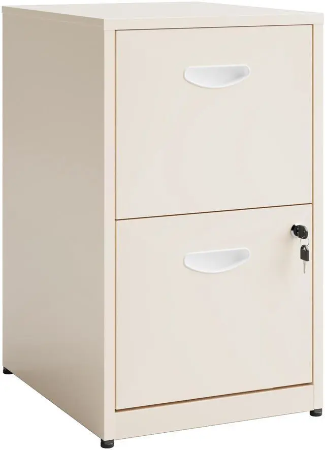 Main image of POLUP 2 Drawer File Cabinet with Lock, Locked Filing Cabinets for Home Office, Small File Cabinets for Under Desk, Metal Files Cabinet for Hanging Letter Size, Cream, Assembly Required