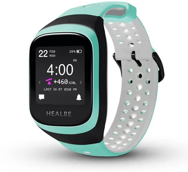 Main image of HEALBE GoBe3 Smart Band  Auto Track Calorie Intake & Burn, Hydration, Heart Rate, Sleep, Neuroactivity, Stress, Steps & Activity, 24/7 Customer Care, Free App, Aquamarine