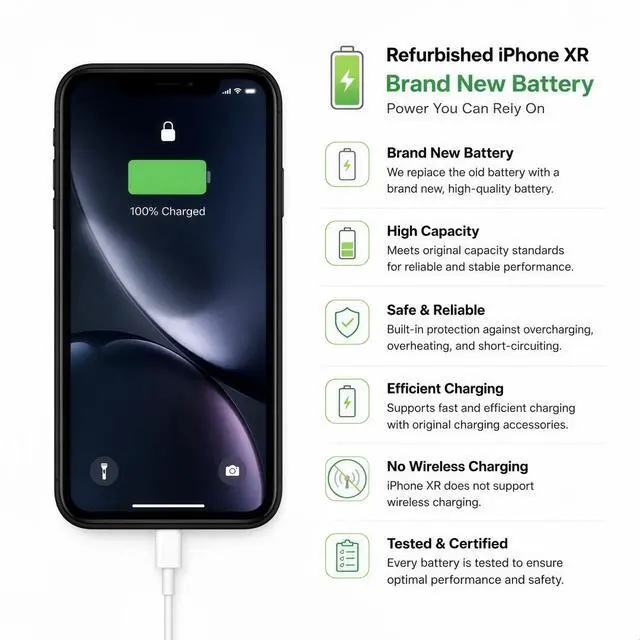 Alt view image 6 of 7 - Refurbished Apple iPhone XR 64GB Black Unlocked Smartphone, 6.1" Liquid Retina Display, A12 Bionic Chip, Face ID