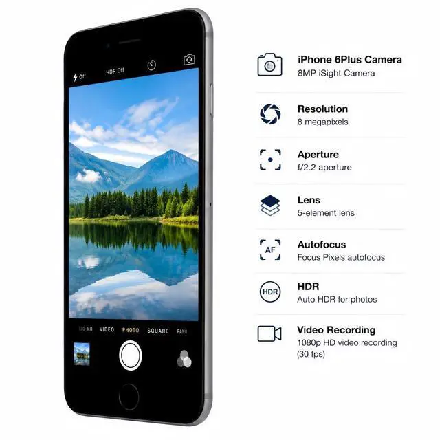 Alt view image 4 of 7 - Refurbished Apple iPhone 6 Plus 16GB Space Gray Unlocked Smartphone, 5.5" Retina HD Display, A8 Chip, iOS Cell Phone