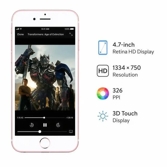Alt view image 5 of 7 - Refurbished Apple iPhone 6s 16GB Rose Gold Unlocked Smartphone, 4.7" Retina HD Display, A9 Chip, iOS Cell Phone