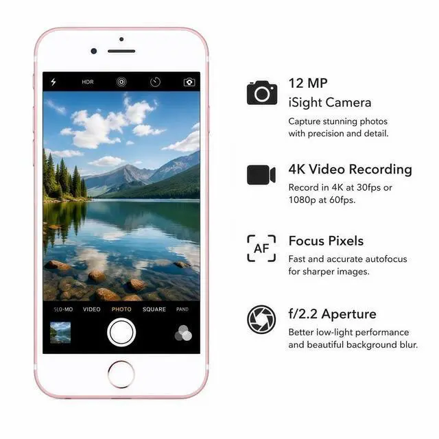 Alt view image 6 of 7 - Refurbished Apple iPhone 6s 16GB Rose Gold Unlocked Smartphone, 4.7" Retina HD Display, A9 Chip, iOS Cell Phone