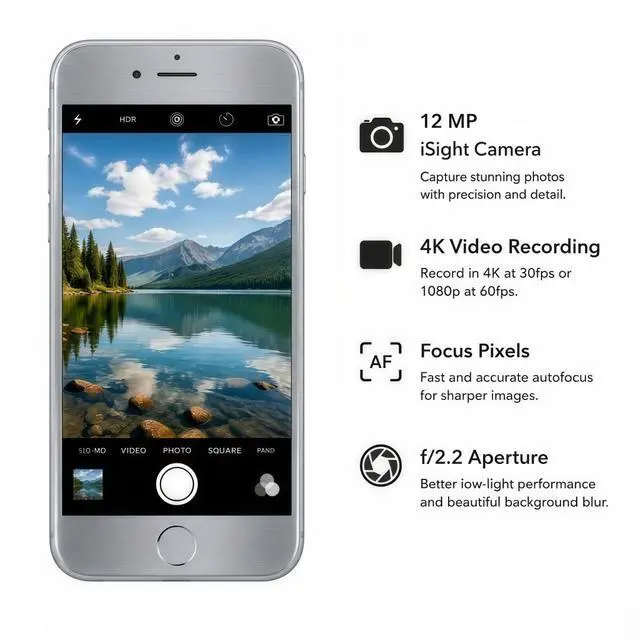 Alt view image 4 of 7 - Refurbished Apple iPhone 6s 64GB Silver Unlocked Smartphone, 4.7" Retina HD Display, A9 Chip, iOS Cell Phone