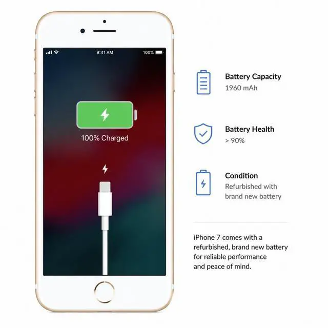 Alt view image 6 of 7 - Refurbished Apple iPhone 7 32GB Gold Unlocked Smartphone, 4.7" Retina HD Display, A10 Fusion Chip, iOS Cell Phone