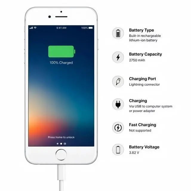 Alt view image 6 of 7 - Refurbished Apple iPhone 6s Plus 128GB Silver Unlocked Smartphone, 5.5" Retina HD Display, A9 Chip, iOS Cell Phone