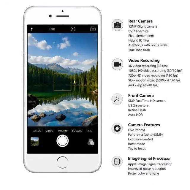 Alt view image 5 of 7 - Refurbished Apple iPhone 6s Plus 128GB Silver Unlocked Smartphone, 5.5" Retina HD Display, A9 Chip, iOS Cell Phone