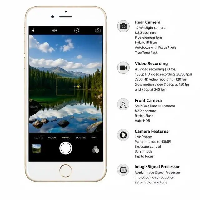 Alt view image 5 of 7 - Refurbished Apple iPhone 6s Plus 128GB Gold Unlocked Smartphone, 5.5" Retina HD Display, A9 Chip, iOS Cell Phone