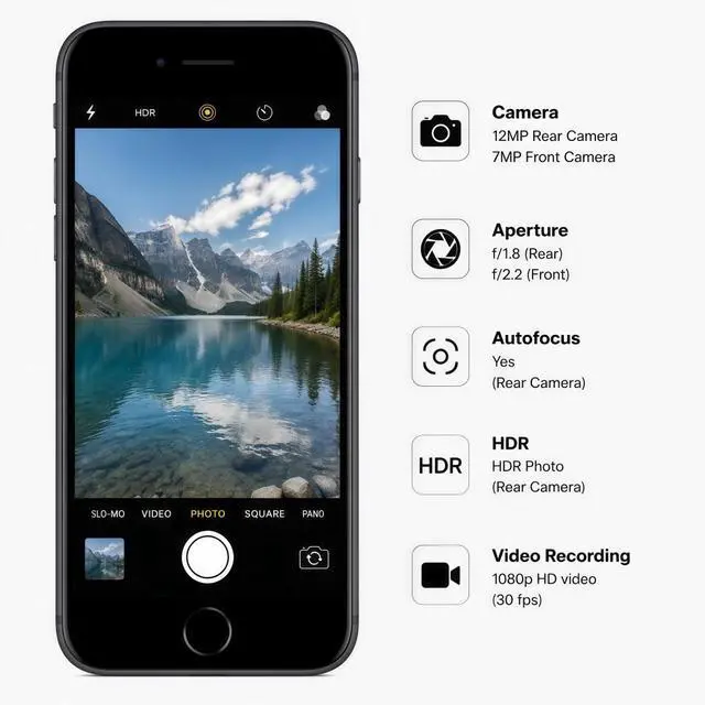 Alt view image 5 of 7 - Refurbished Apple iPhone 7 32GB Matte Black Unlocked Smartphone, 4.7" Retina HD Display, A10 Fusion Chip, iOS Cell Phone