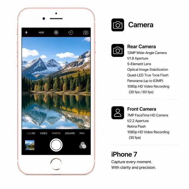 Alt view image 5 of 7 - Refurbished Apple iPhone 7 128GB Rose Gold Unlocked Smartphone, 4.7" Retina HD Display, A10 Fusion Chip, iOS Cell Phone